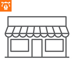 Shop line icon, outline style icon for web site or mobile app, e-commerce and shopping, store vector icon, simple vector illustration, vector graphics with editable strokes.