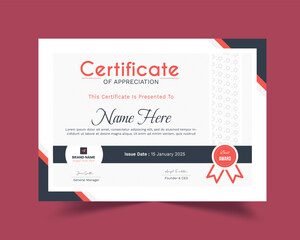 Minimal Professional Certificate Template | Certificate of Appreciation Template Design | Editable Organized Layered Layout
