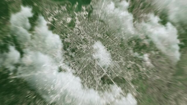 Zooming on Houston, US. Earth zoom in from outer space to city. The animation continues by zoom out through clouds and atmosphere into space. View of the Earth at night. Images from NASA. 4K