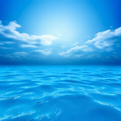 Obraz premium sea and sky-blue sky and sea-blue sky with clouds