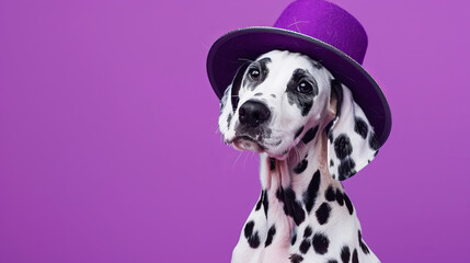 Creative animal concept. Dalmatian dog puppy  