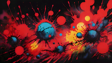  Watercolor paint splash, blotch background with bleed wash and bloom. Blobs of paint, nostalgic watercolor paper texture. Beautiful trendy  impressionist background. 