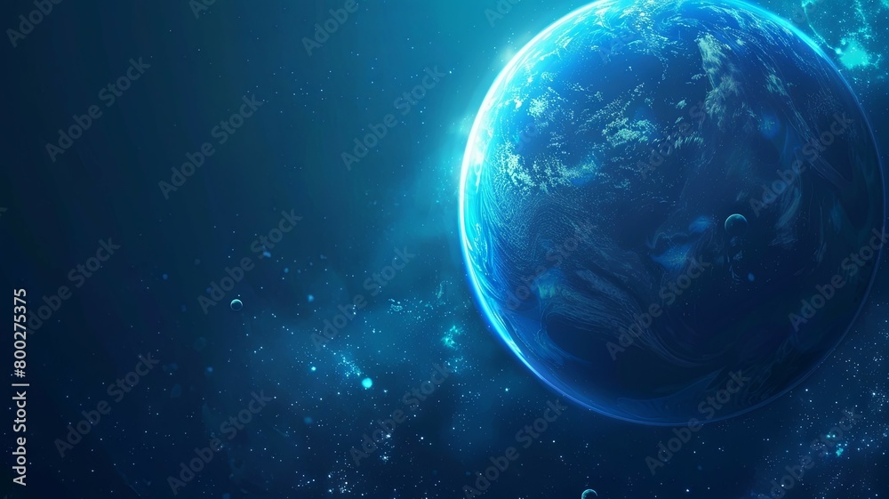 Wall mural Borderless Planetary Corporate Network Futuristic of Earth in Cosmic Landscape