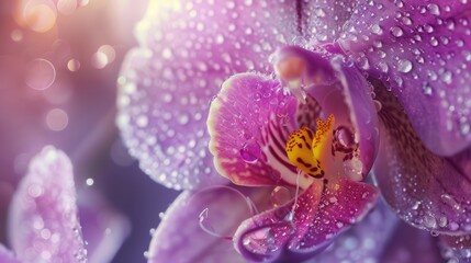 Macro shot of wild orchid flower
