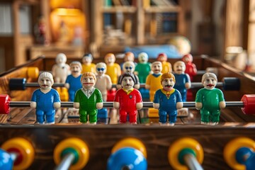Table football figures close up