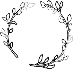 Circle frame. Hand drawn design elements