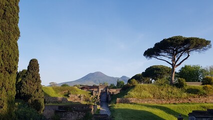 Ruins of Pompeii, an ancient Roman town destroyed by the volcano Vesuvius.