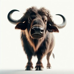 portrait of a bull on white