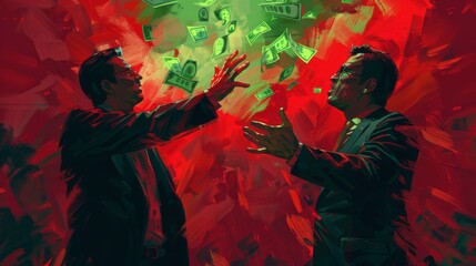 Illustration capturing the intense atmosphere of a divisive campaign finance reform clash