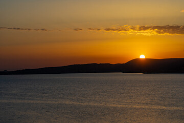 A Beautiful View at Sunset on Lake Bafa, Turkey