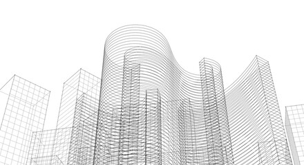 Fototapeta premium ​​abstract architecture 3d illustration background