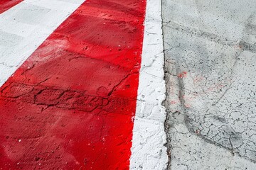 Red and white kerbing on racing track