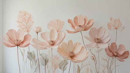 A detailed image of beautiful pink watercolor flowers showcasing the artistry and subtlety of the brush strokes