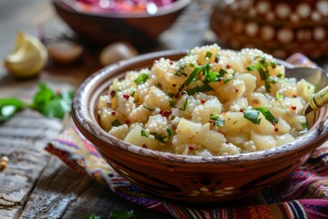 Sabudana khichdi is a traditional Indian dish eaten during fasting periods like Navratri and Ganesh Chaturthi