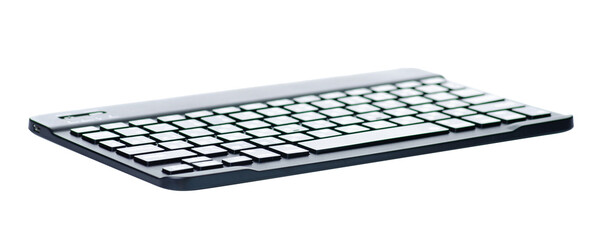Black mini PC keyboard on white background isolation