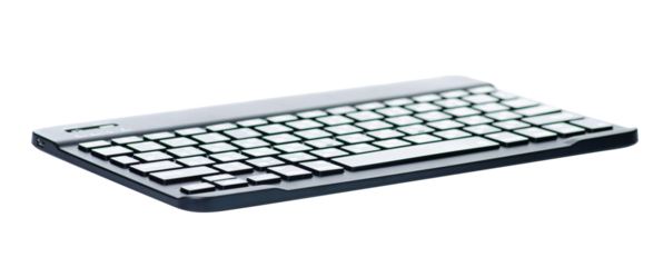 Black mini PC keyboard on white background isolation