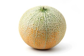 Ripe cantaloupe on white background