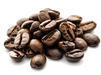 Obraz premium Pile of coffee beans isolated on white background 