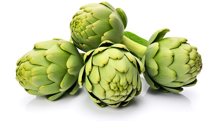 Fototapeta premium Artichoke stack isolated on a white background
