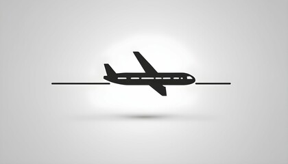 Fototapeta na wymiar a-basic-airplane-icon-with-a-curved-fuselage- 2