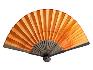 Oriental paper fan isolated on white transparent, PNG