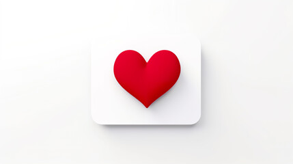 Valentine's Day greeting in top view, isolated on a stark white backdrop