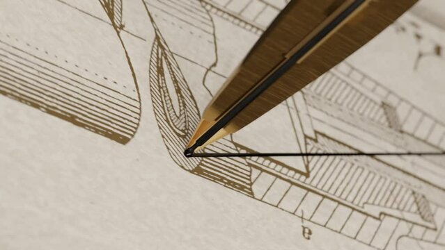 3D animation showing the inner workings of a ball point pen
