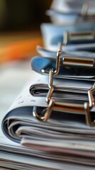 A close up of a binder clip holding together pages of a research paper, symbolizing organization and academic rigor