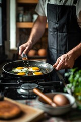 Obraz na płótnie Canvas man cooking in the kitchen Generative AI