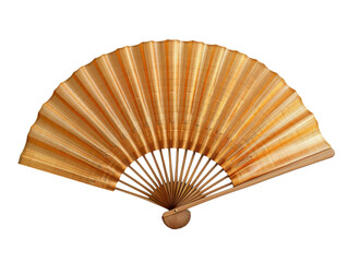 Oriental paper fan isolated on white transparent, PNG