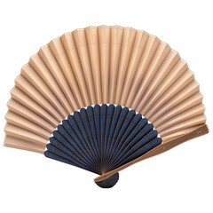 Oriental paper fan isolated on white transparent, PNG