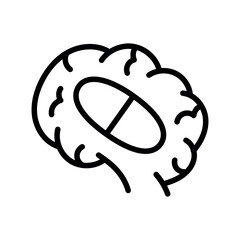 Anticonvulsants line black icon. Vector isolated button.