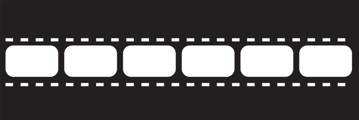 Film strip. Retro film strip frame. Cinema filmstrip template. Vector illustration.