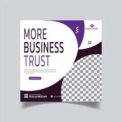 Business Solutions Social MediaTemplate and Business  Marketing Agency Post Design, Vector File 