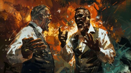 Illustration capturing the intense atmosphere of a fiery gubernatorial recall election