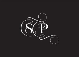 SP latter ligature typography logo design template
