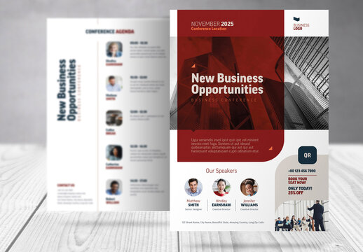 Business Conference Agenda and Program Flyer 