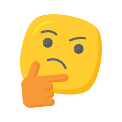 Well designed thinking emoji icon design, ready to use premium vector
