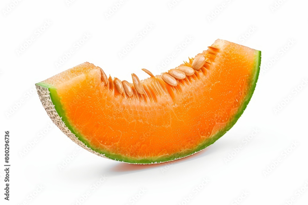 Canvas Prints Slice of melon including Japanese and cantaloupe with seeds on white background summer fruit - Canvas Prints