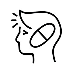 Antipsychotics line black icon. Vector isolated button.