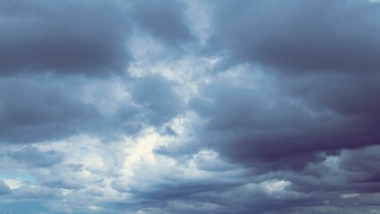 Dramatic sky with storm clouds, rain clouds, rainy season, landscape