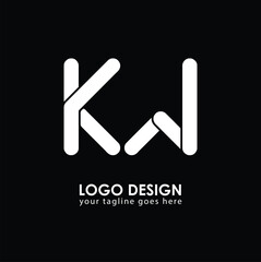 KW KW Logo Design, Creative Minimal Letter KW KW Monogram