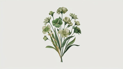Obraz premium Environmental protection concept, flowers, minimalist illustration.
