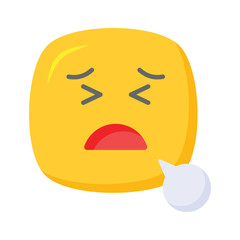 Unique and premium vector of tired emoji, editable icon