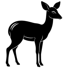 Graceful Chinese Water Deer Silhouette: Captivating Wildlife Artistry