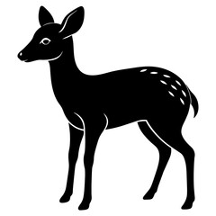 Graceful Chinese Water Deer Silhouette: Captivating Wildlife Artistry
