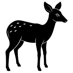 Graceful Chinese Water Deer Silhouette: Captivating Wildlife Artistry