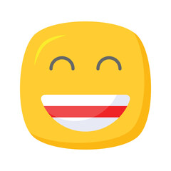 Enthusiastic emoji icon, happy face vector design