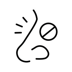 Decongestants line black icon. Vector isolated button.