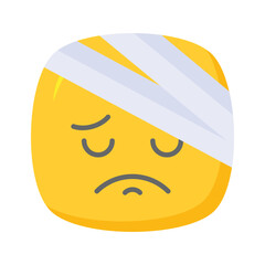 An amazing icon of pain emoji, injured, sad, expressions vector